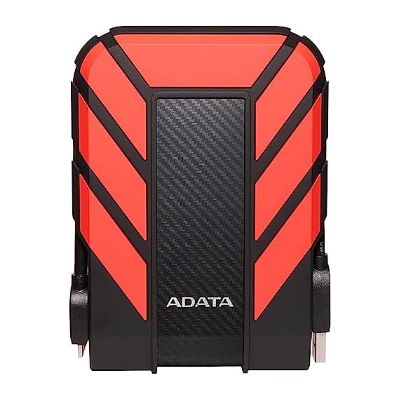 ADATA HD710 Pro 2TB 3.5 inch SATA III External Hard Drive/HDD with IP65 Rating Red, for Windows with Waterproof and Shockproof Technology - AHD710P-2TU31-CRD