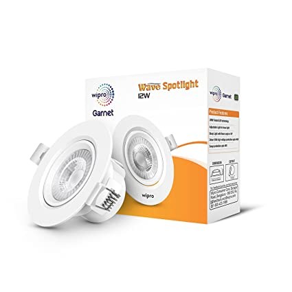 wipro Garnet 12w LED Wave Spotlight, Warmwhite (Pack of 1), Polycarbonate (PC) material