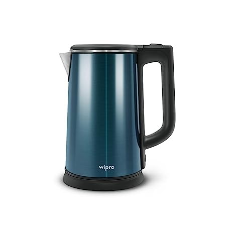 Wipro Vesta Enhanced Cool Touch 1.8 L Designer Electric Kettle | 1500 Watt SS304 Rust free SS | Triple Level Protection | One Touch Super Fast Heating | Auto Shut off