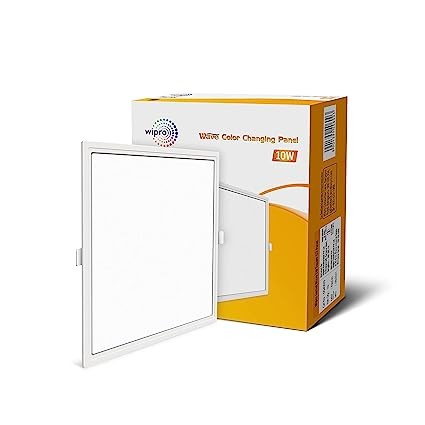 Wipro 10W Square Colour Changing Panel (Cool White, Warm White, Neutral White- Pack of 1, Square)