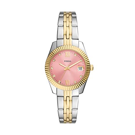 Fossil Scarlette Analog Pink Dial Women's Stainless steel Watch-ES5173, Water Resistant