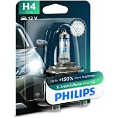 Philips Automotive H4 X-tremeVision Plus 12342XVPB1 Headlight Bulb for Car 12V 55/60W, P43t-38, Pack of 1