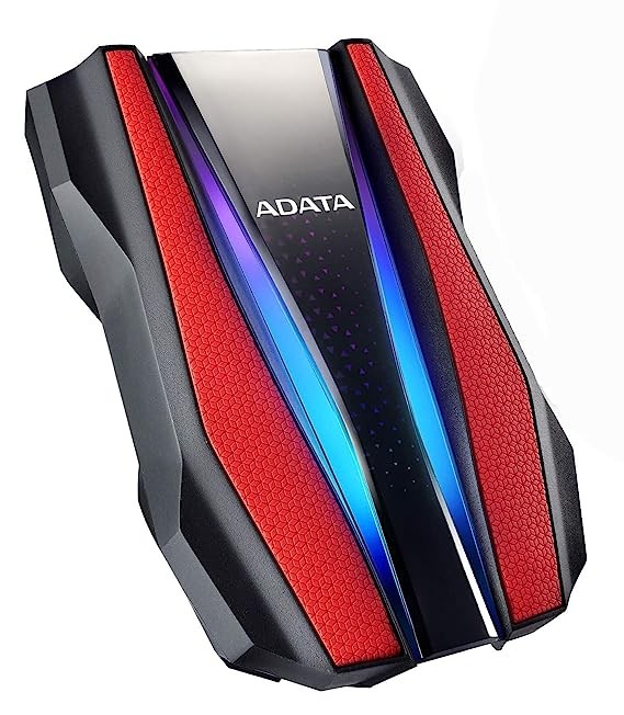 ADATA HD770G 1TB 3.5 inch/8.89 cm SATA III RGB External Hard Drive/HDD with IP68 Rating Red, for Windows, Mac, Linux, PS5 and Xbox Series X with Dustproof and Shockproof Technology AHD770G-1TU32G1-CRD