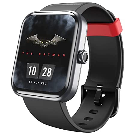 boAt Xtend Smartwatch The Batman Edition with Alexa Built-in, 1.69 HD Display, Multiple Watch Faces, Stress Monitor, HR, SpO2 & Sleep Monitor Monitoring, 14 Sports Modes,5 ATM(Crusador Knight Black)