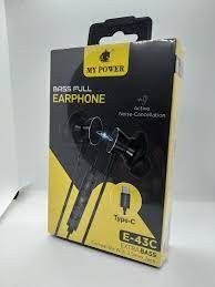 My Power Bass Full Earphone E-43C | Type-C|Extra Bass| Passive Noise-Cancellation|