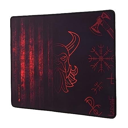 ZEBRONICS Firestorm Gaming Mouse pad for All Mouse sensors with Micro-Textured Fabric Surface, Anti Slip Rubber Base, 350x250mm Size, 4mm Thickness and a Portable roll and go Design