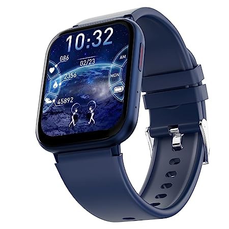 Fire-Boltt Beam Bluetooth Calling Smartwatch with 1.72” Full Touch & 320 * 380 Pixel Resolution, AI Voice Assistant, IP68 Rating, 60 Sports Modes & Full Metal Body (Blue)