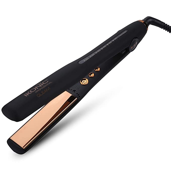 IKONIC GLEAM HAIR STRAIGHTENER WITH SUPER SLIM 1 INCH ROSE GOLD PLATES FOR LONGER, THICKER HAIR
