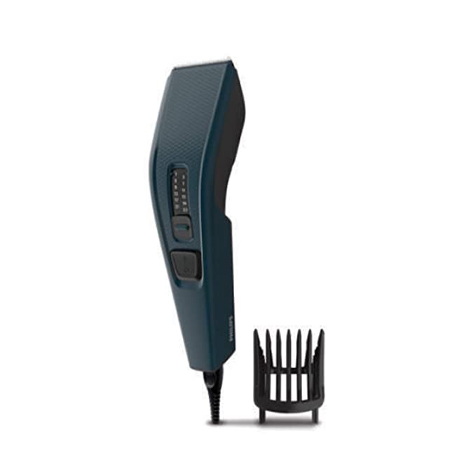 Philips Hair Clipper (Corded) with 13 Length Settings,(3505/15) 41 mm Wide Cutter, Stainless Steel Blades and Trim-n-Flow Technology (Blue)