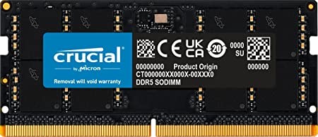 Crucial RAM 32GB DDR5 5200 MHz CL42 (16Gbit) Laptop Memory CT32G52C42S5