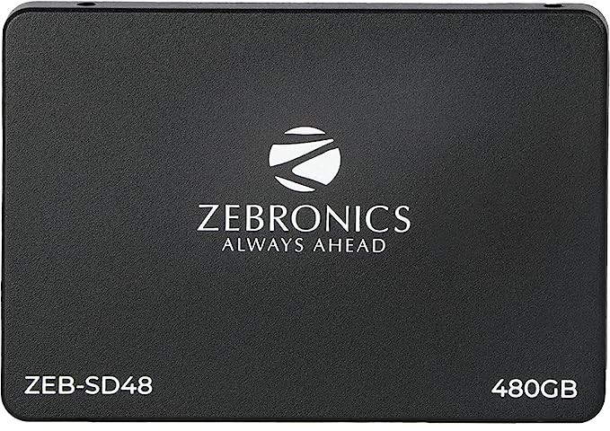 ZEBRONICS ZEB-SD48 480GB 2.5 inch(6.3cm) Solid State Drive (SSD), with SATA III Interface, 6Gb/s, Fast Performance, Ultra Low Power Consumption, S.M.A.R.T. Thermal Management and Silent Operation.