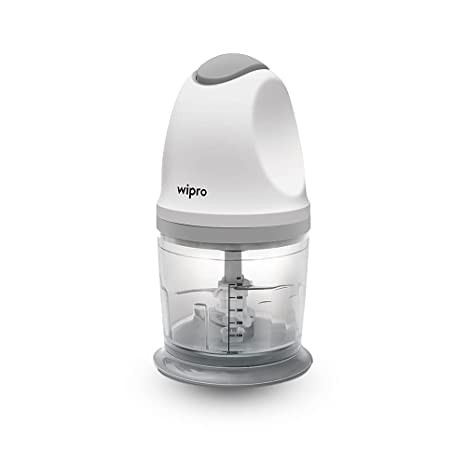 Wipro Vesta Electric Chopper 300 Watt DC Motor |Double Stack SS Blade |500 Ml Capacity to Chop, Mince, Puree, Whisk |Low noise than AC motors|Transparent PC Bowl | Durable & Efficient Motor