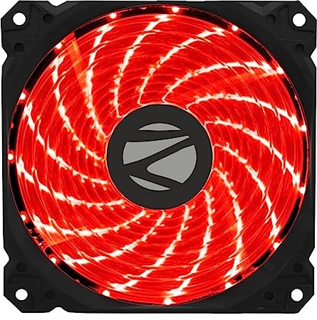 ZEBRONICS ZEB-PGF110 120mm Red Premium Chassis Fan, with High Speed 43.5CFM Airflow, Hydraumatic Bearing, 33 LEDs, Anti Vibration Pads, 4 Pin Molex and 3 Pin Connector.