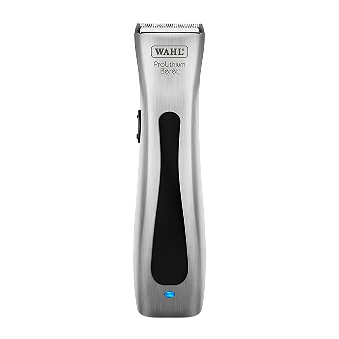 Wahl 08841-724 Cord/Cordless Professional Beret Lithium Ion Trimmer, Stainless Steel, 0.4 cuttinng length, 4 Guide Combs (2.5 mm-11 mm), 6000 Rpm, 75 min run time, Great for Barbers and Stylists, Silv