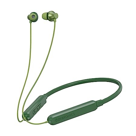 ZEBRONICS Jumbo LITE with 70 Hours Backup, Bluetooth v5.2 Wireless In ear Neckband, Fast Charging, ENC Calling, Gaming Mode (Upto 50ms), Voice Assistant, Dual Pairing, Splash Proof, and Type C (Green)