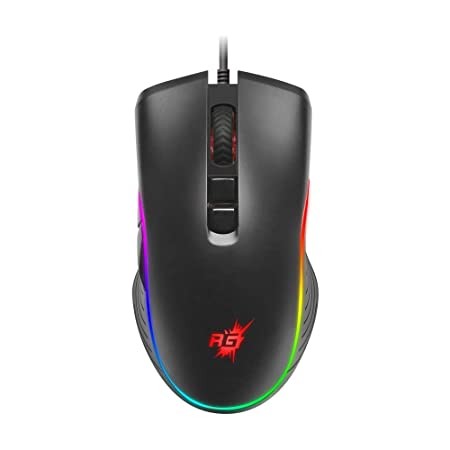 Redgear A-17 Gaming Mouse with Upto 6400 DPI, RGB Lighting and Braided Cable(Black), 5M durable switches, 1 Year warranty