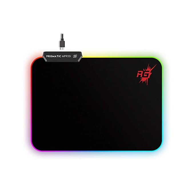 Redgear MPR351 Soft Base Mousepad with 4 LED Spectrum Mode , Soft non-slip base, Size : 35 x 25 cm