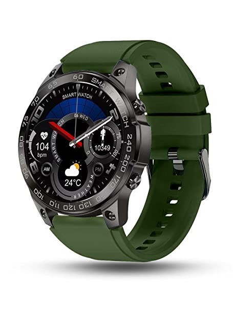 Pebble Cosmos Endure 1.46" AMOLED Always-On Display Bluetooth Calling IP68 Waterproof Smartwatch 466 * 466 (Military Green) Multiple Watch Faces, Advanced Bluetooth Calling