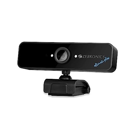 ZEBRONICS Zeb-Ultimate Plus USB Powered high Resolution Web Cam with 5P Lens and Full HD1920x1080,Built-in mic, Night Vision with Control pod for Brightness with 1.5M Cable, Optical Zoom