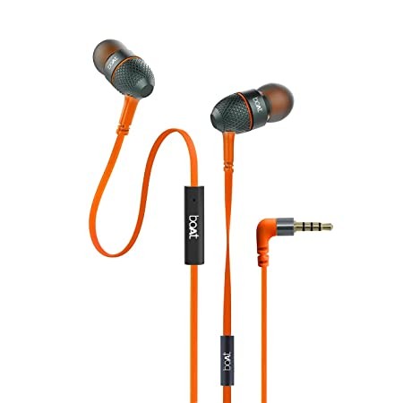 boAt Bassheads 225 Wired in Ear Earphone with Mic(Molten Orange)