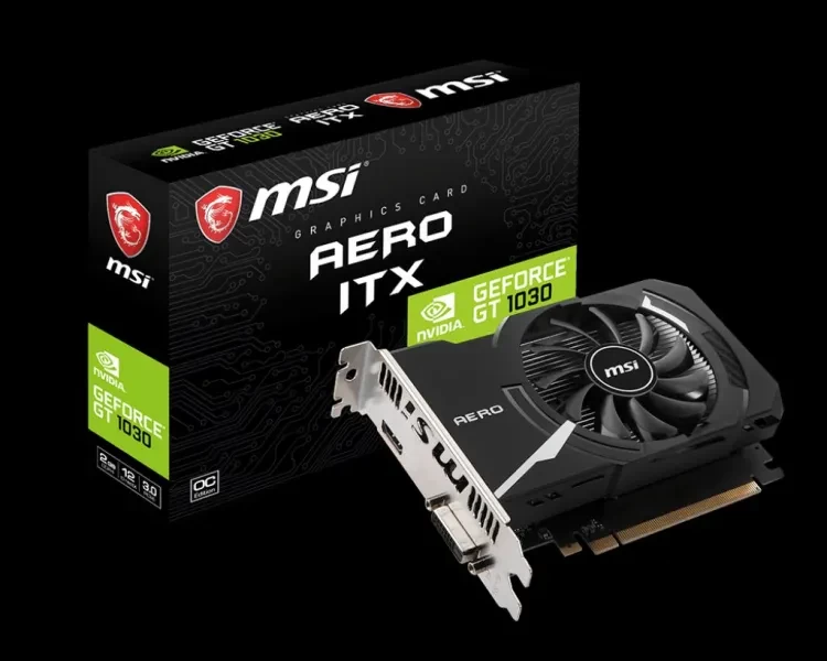 MSI GeForce GT 1030 Aero ITX 2G D4 OC Graphics Card (2GB GDDR4 | 64-bits | Support 4K@60Hz)