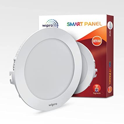 wipro Garnet 18W Smart Panel (Pack of 1), White, Standard, (DS41800,Aluminium), Control From Anywhere