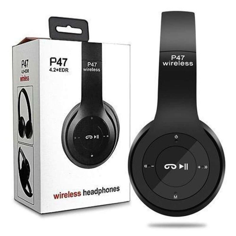 P47 On Ear Headphones Foldable Bluetooth Headset With Mic Stereo Bass Wired/Wireless Earphones