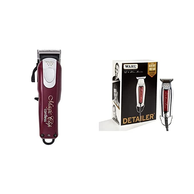 Wahl Clipper & Trimmer (Pair) Wahl India Professional Magic Clip Clipper (Multicolor), Wahl 5-Star Professional Series 8081 Detailer (5-inch)