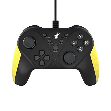 Redgear MS-150 Wired Gamepad with 2 Digital triggers, 2 Analog Sticks Ergonomic Design, 1.8 m Durable Cable, Touch pad feature, X Input and Direct Input(Punk Yellow)