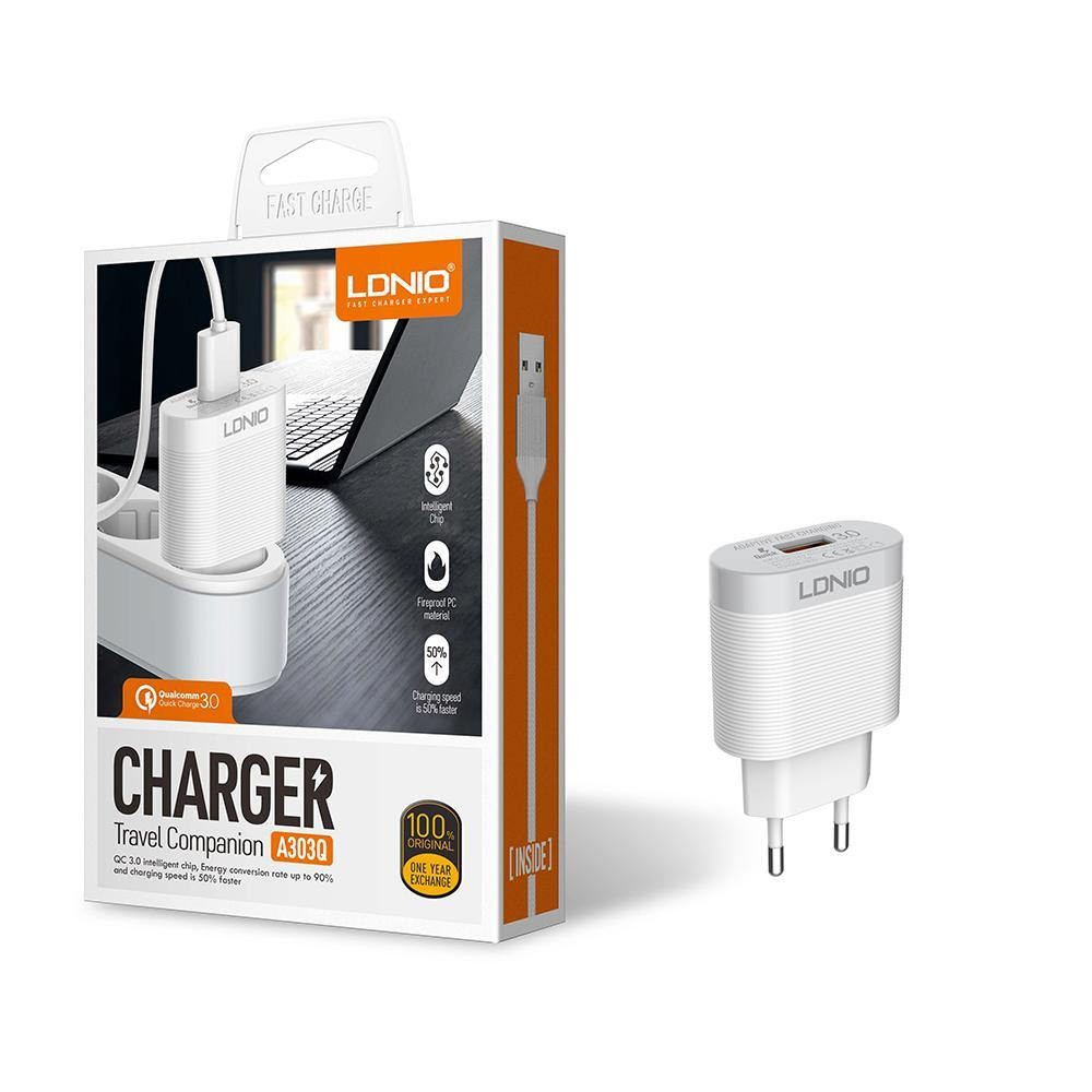 LDNIO Ask An Expert A303Q QC3.0 Home Charge Adapter