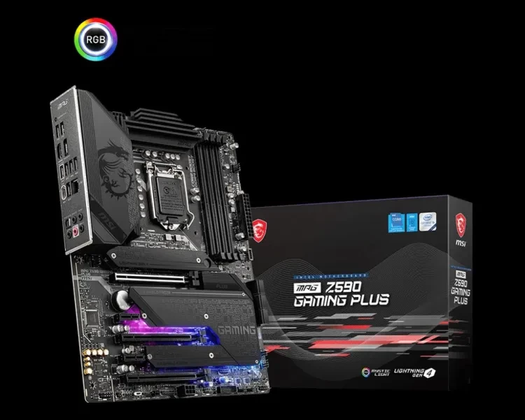 MSI MPG Z590 Gaming Plus Motherboard (ATX | Support 10h & 11th Gen Intel Processor | 4x DDR4 RAM | 3x Gen4 M.2 | 2.5G LAN | USB-C | Mystic RGB Light)