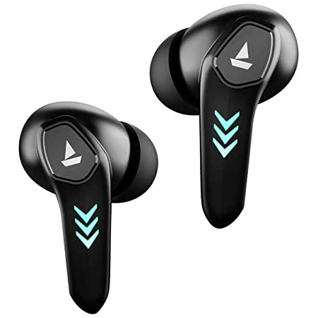 boAt Airdopes 190 True Wireless in Ear Earbuds with Beast Mode(50ms) for Gaming, 40H Playtime, Breathing LEDs, Signature Sound, Quad Mics Enx Tech, ASAP Charge & BT v5.3(Black Sabre)