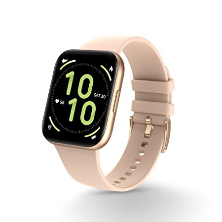Pebble Pace Pro SmartWatch with 1.7 Bright HD Curved Display, Dedicated Dual Sensors for 24x7 SpO2 (PFB14, Golden Ivory)Easy-access intelligent menu,SpO2, HR & BP
