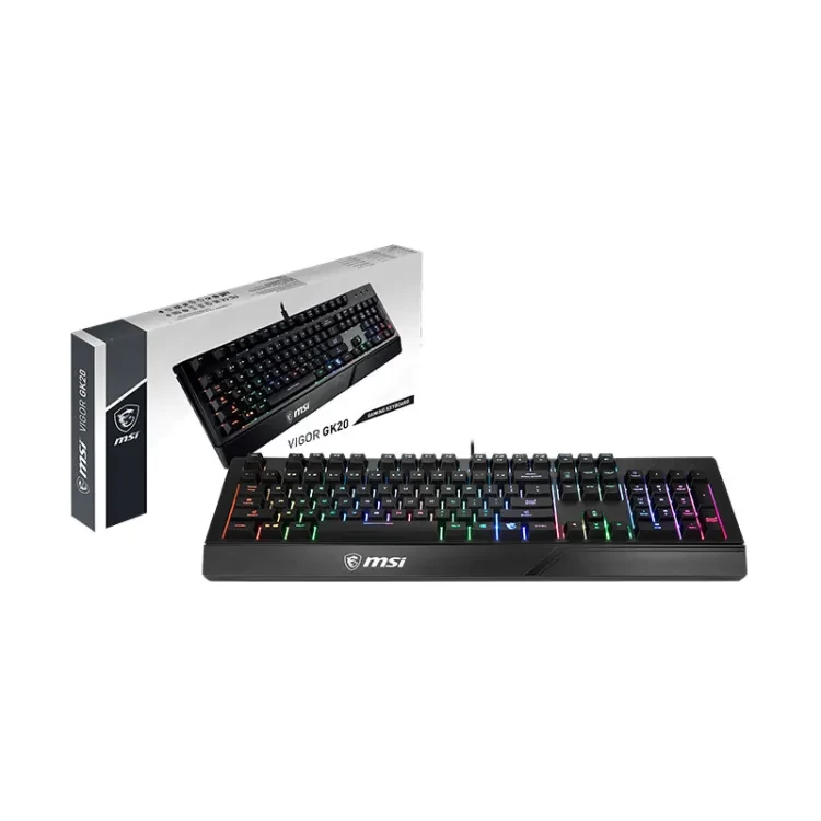 MSI VIGOR GK20 Keyboard (Mechanical-Like Plunger Switch | 6 Keys Rollover | 20 Keys Anti-Ghosting | RGB Light | 12M+ Key Stroke Life | Wired)