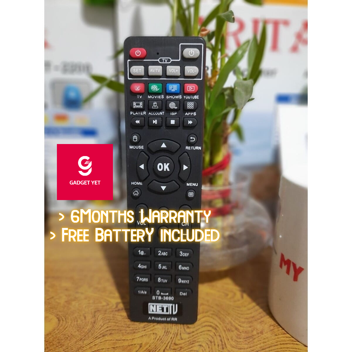 Net TV Remote With 6 Months Warranty With Battery