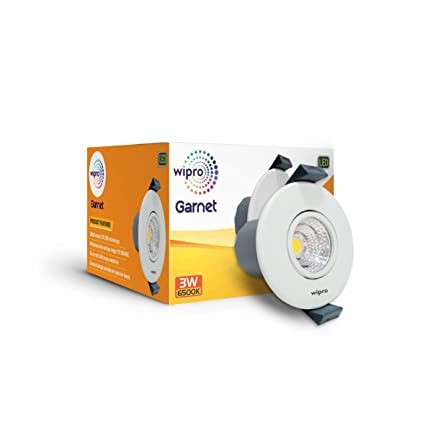 wipro Garnet 3W Mini LED Spotlight 6500K, Polycarbonate (PC) in white colour