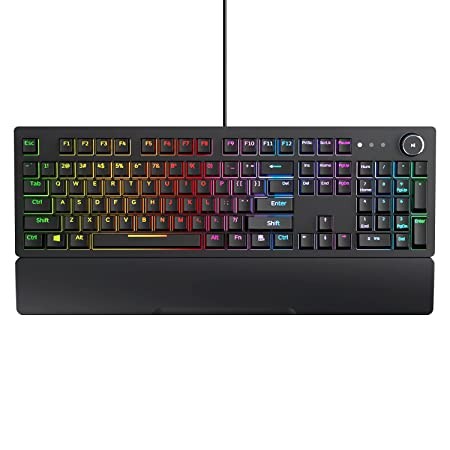 Redgear Shadow Blade Mechanical Keyboard with Drive Customization, Spectrum LED Lights, Media Control Knob and Wrist Support (Black), Gaming Keyboard,  Compatible devices:‎Laptop, PC