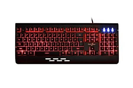 Redgear Blaze 7 Colour Backlit Wired Gaming Keyboard with Full Aluminium Body Windows Key Lock, ‎Ergonomic, no Battery required