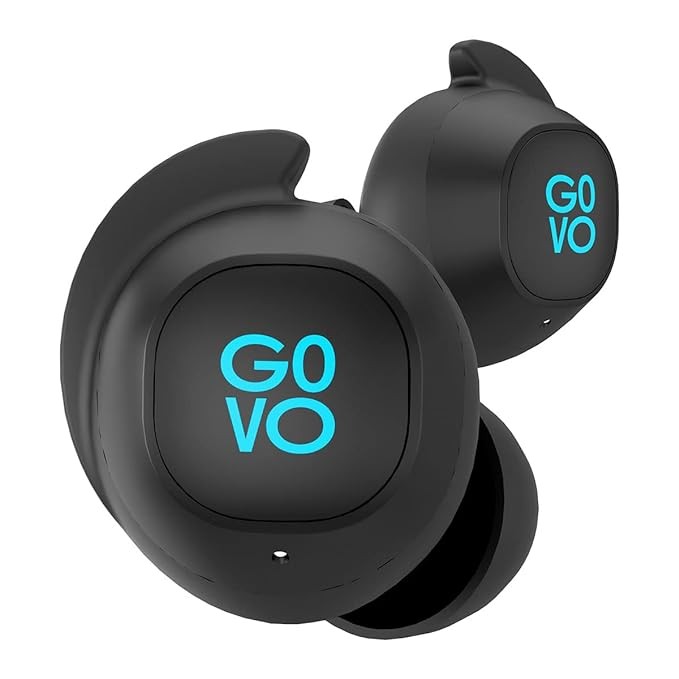 GOVO GOBUDS 920 Truly Wireless in Ear Earbuds with Mic, 30H Playtime, Fast Charging,IPX5 Water Resistant, Dual Pairing, Noise Cancellation (Platinum Black)