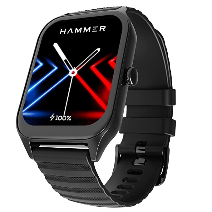 Hammer Stroke 1.96" Calling Smart Watch with Strong Metallic Body, in Built Games, 100+ Sports Modes, Customized Watchfaces (Black)