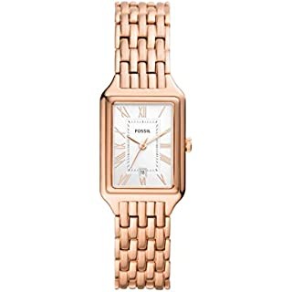 Fossil Raquel Analog Women's Stainless Steel Watch ES5222 (Two Tone Dial Gold Colored Strap), Water Resistant