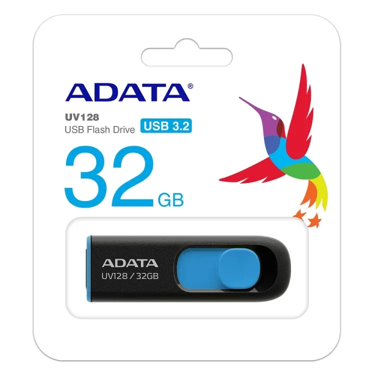 ADATA UV128 Pendrive (32GB | USB 3.2 | Read up to 100MB/s | Compact Size | LED Indicator | Thumb Swipe)