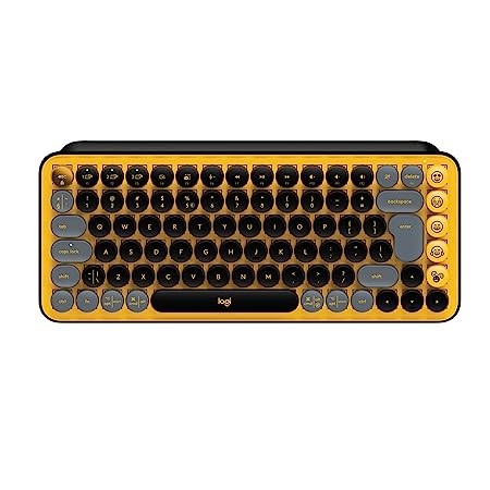 Logitech Pop Keys Mechanical Wireless Keyboard with Customisable Emoji Keys, Durable Compact Design, Bluetooth Or USB Connectivity, Multi-Device, Os Compatible - Blast