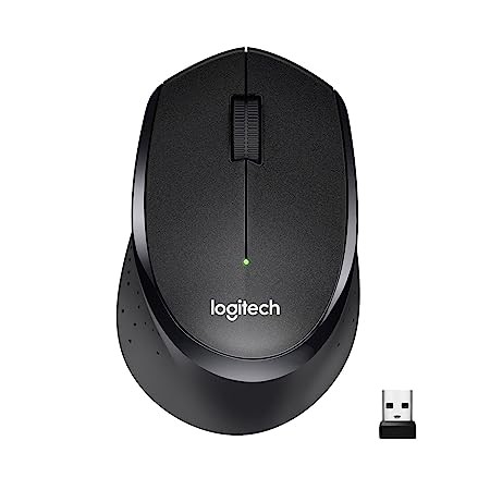 Logitech M331 Silent Plus Wireless Mouse, 2.4GHz with USB Nano Receiver, 1000 DPI Optical Tracking, 3 Buttons, 24 Month Life Battery, PC/Mac/Laptop - Black