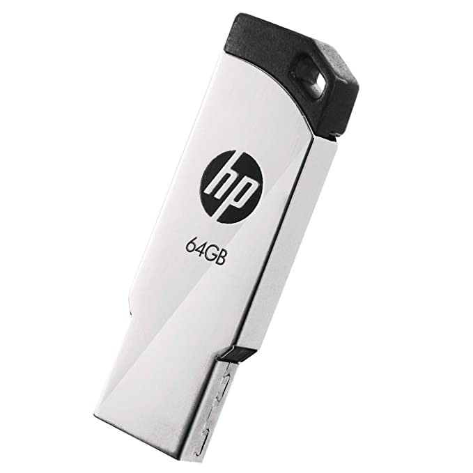 HP v236w USB 2.0 64GB Pen Drive, Metal, Silver