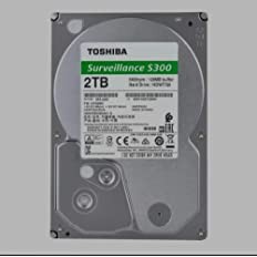 EVteQ Toshiba S300 Surveillance Internal Hard Drive for Home or Small Office Surveillance with up to 64 Cameras Support 2TB HD