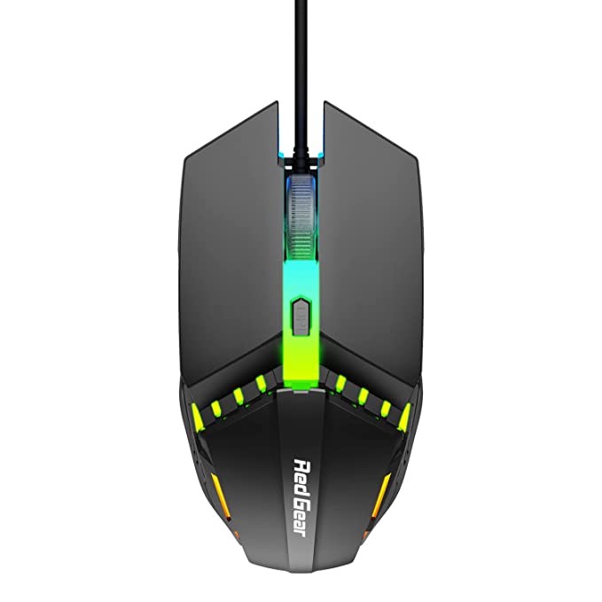 Redgear A-10 Wired Gaming Mouse with RGB LED, Extra Durable switches, Lightweight and Durable Design, DPI Upto 2400, Compatible with Windows and MAC