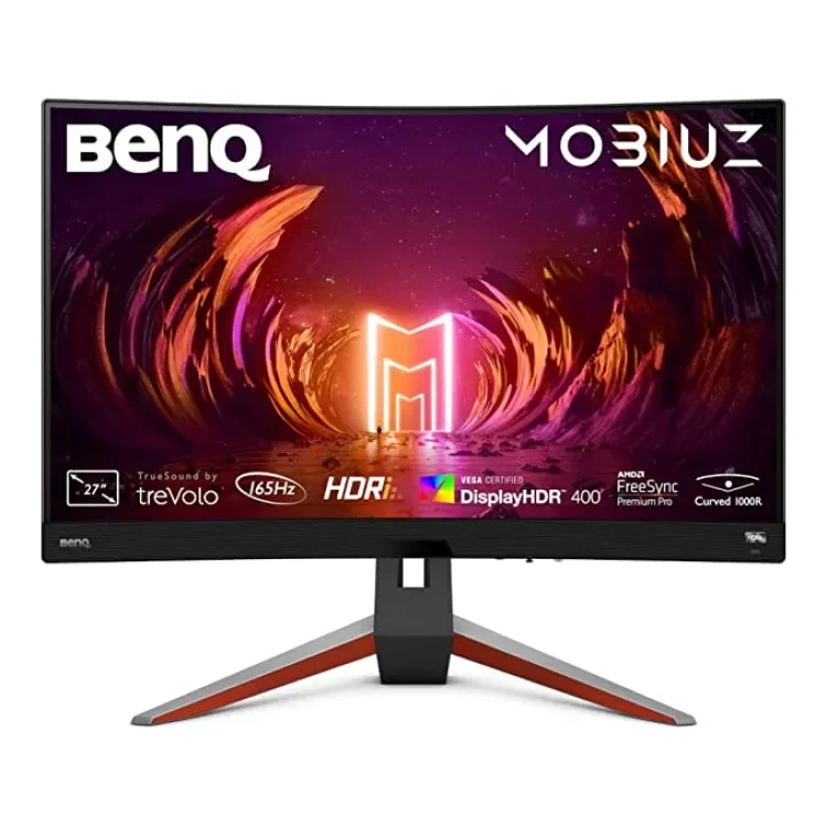 BenQ EX2710R Curved Gaming Monitor (27" 2K Borderless | 165Hz | 1ms | 90% DCI-P3 Color Display | 2x 2W + 5W Speaker | Height Adjustment | Eyecare)