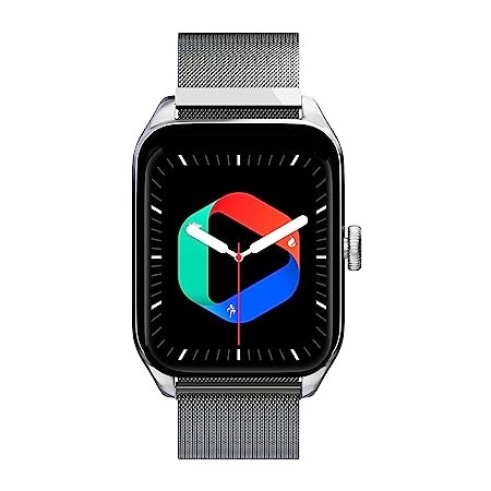 Zebronics ETERNAL Bluetooth Calling Smart watch with 1.85" Large display, Voice assistant, 100+ Sports, IP67 Waterproof, 11 built-in & customizable wallpaper, 8 Menu UI, Crown and Calculator (Metallic