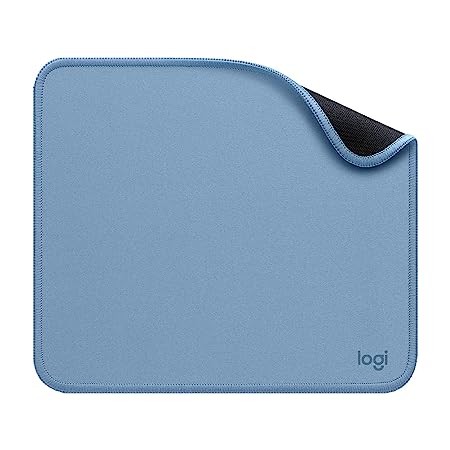 Logitech Mouse Pad - Studio Series, Computer Mouse Mat with Anti-Slip Rubber Base, Easy Gliding, Spill-Resistant Surface, Durable Materials, Portable, in a Fresh Modern Design-Blue Grey, (956-000034)